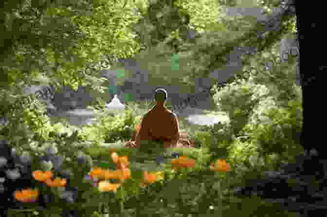 A Serene Monk Meditating In A Tranquil Temple Surrounded By Lush Greenery, Representing The Tranquility Of Zen Practice. The Authentic Life: Zen Wisdom For Living Free From Complacency And Fear