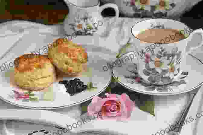 A Table Set With Teacups, Scones, And Sandwiches Embroidery Cottage (Quilting Bee Tea Shop 3)