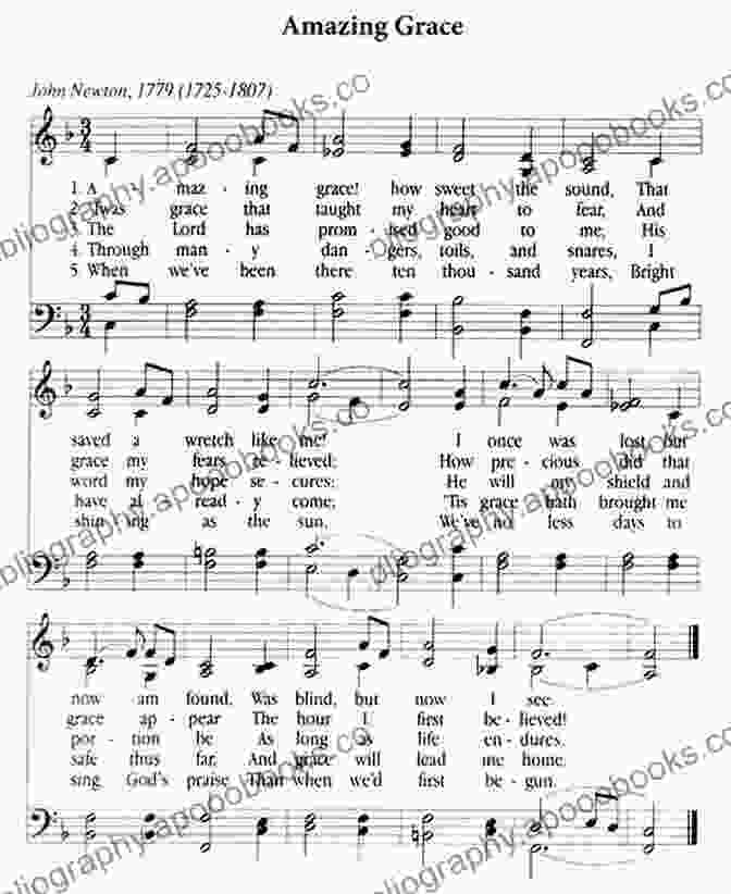 Amazing Grace Hymn Sheet Music Gospel Hymns Songbook (Guitar Chord Songbook)