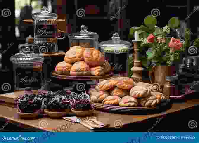 An Assortment Of Freshly Baked Goods, Including A Towering Cake, Flaky Pastries, And Golden Breads, Showcasing The Joy Of Home Baking THE SEWING BEE AFTERNOON TEA (Sewing Knitting Baking 2)