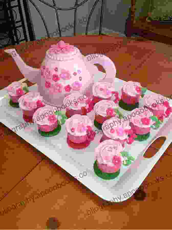 An Enticing Arrangement Of Cakes, Ice Cream, Teacups, And Yarn And Knitting Needles. THE TEA SHOP: Cakes Ice Cream Afternoon Tea (Sewing Knitting Baking 1)