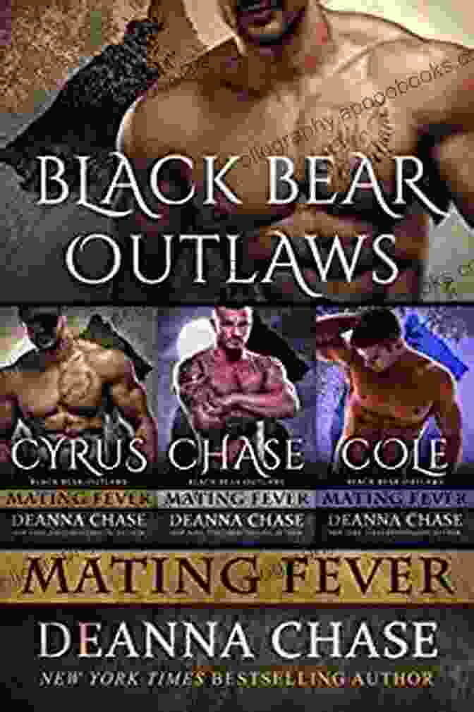 Black Bear Outlaws Box Set: Mating Fever Book Cover Featuring A Rugged Bear Shifter Kissing A Beautiful Woman Black Bear Outlaws Box Set: 1 3: Mating Fever