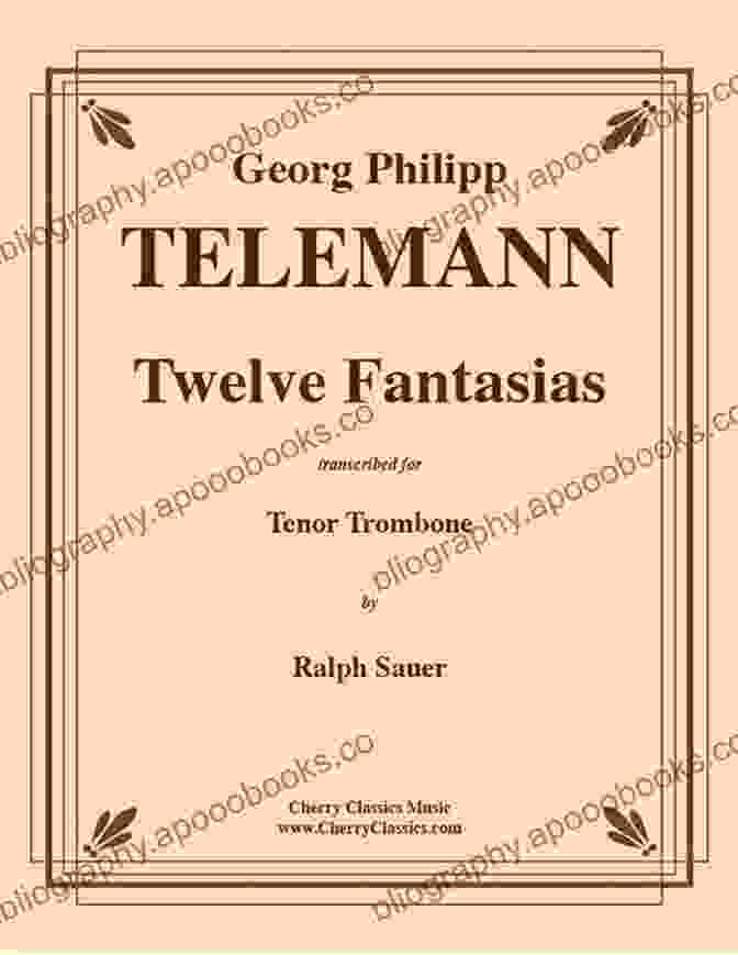 Cover Of Twelve Fantasias For Tenor Trombone, Featuring An Intricate Trombone Engraving Twelve Fantasias For Tenor Trombone