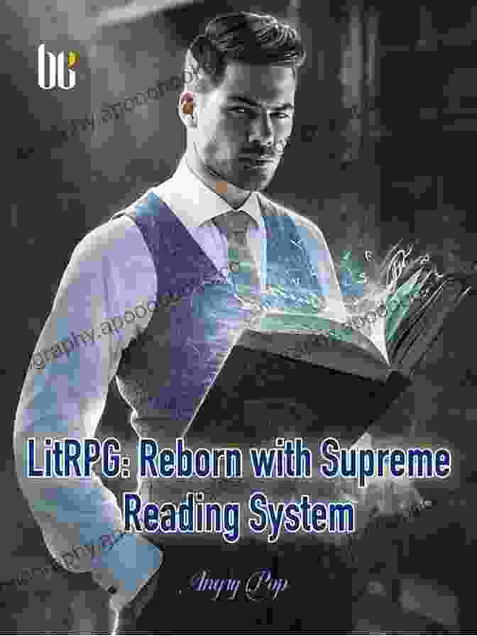 Feng Ling, The Protagonist Of Reborn With Supreme Reading System, Depicted As A Young Man With Piercing Eyes Surrounded By Swirling Books LitRPG: Reborn With Supreme Reading System: Fantasy Litrpg System 4