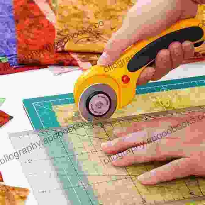 Image Of A Quilter Using A Rotary Cutter And Ruler To Cut Fabric Precisely. Quiltmaking Essentials I: Cutting And Piecing Skills