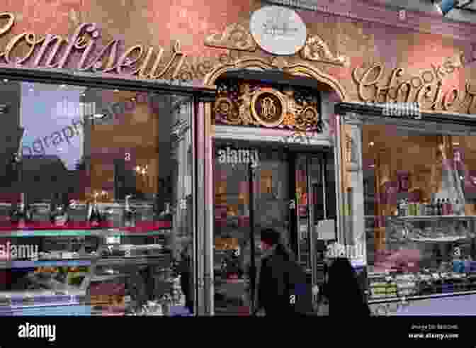 The Enchanting Facade Of The Bakery On Rue De Paris, With Pastries Displayed In The Window And A Woman Entering. The Mysterious Bakery On Rue De Paris